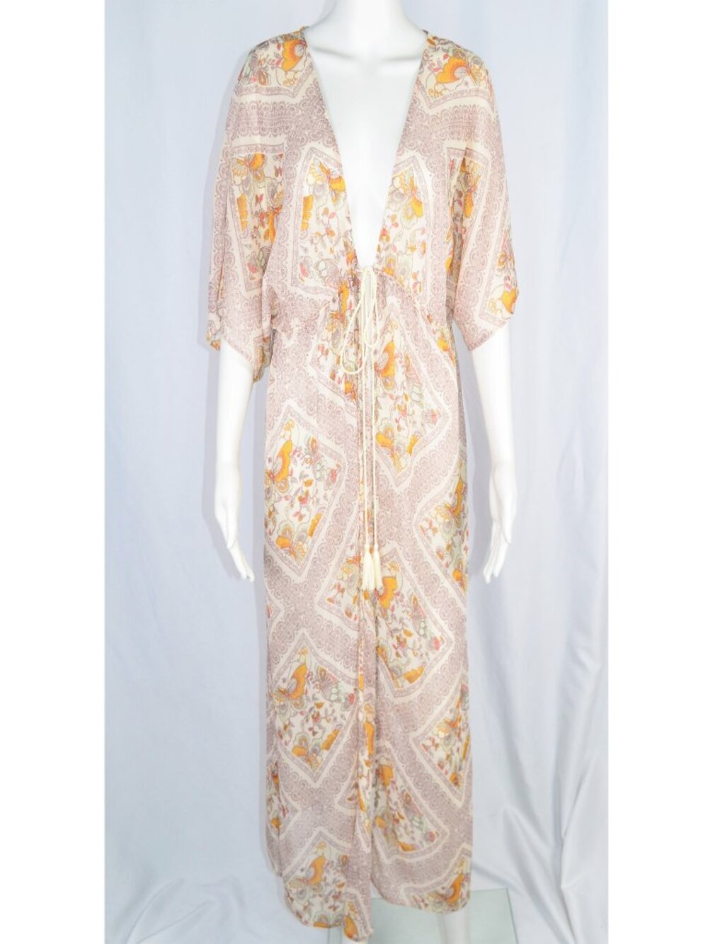 Xhilaration Butterfly Floral Beach Cover-Up Long Boho Resort Wear Size M/L